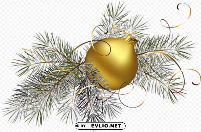  Gold Christmas Ball With Pinepicture PNG Transparent Icons For Web Design