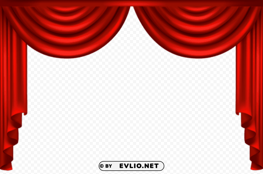 curtains red Isolated Item on Transparent PNG Format