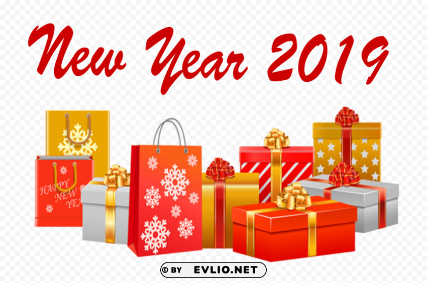 new year 2019 Isolated Item with Transparent Background PNG