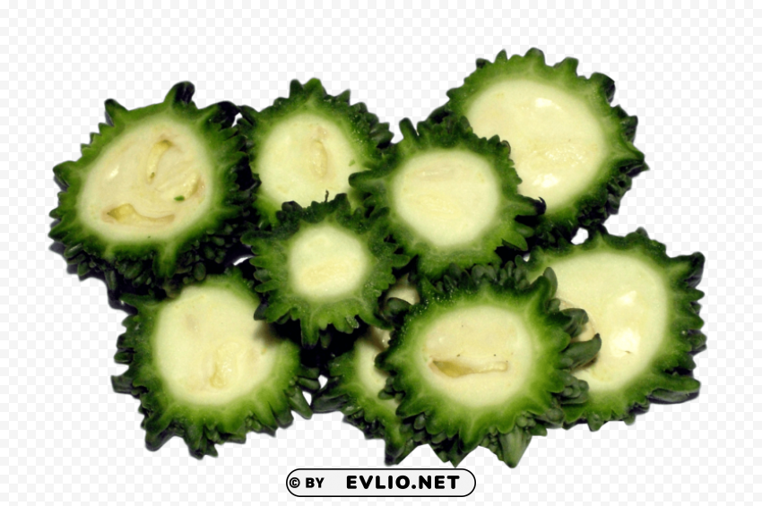 bitter gourd sliced Transparent Cutout PNG Graphic Isolation