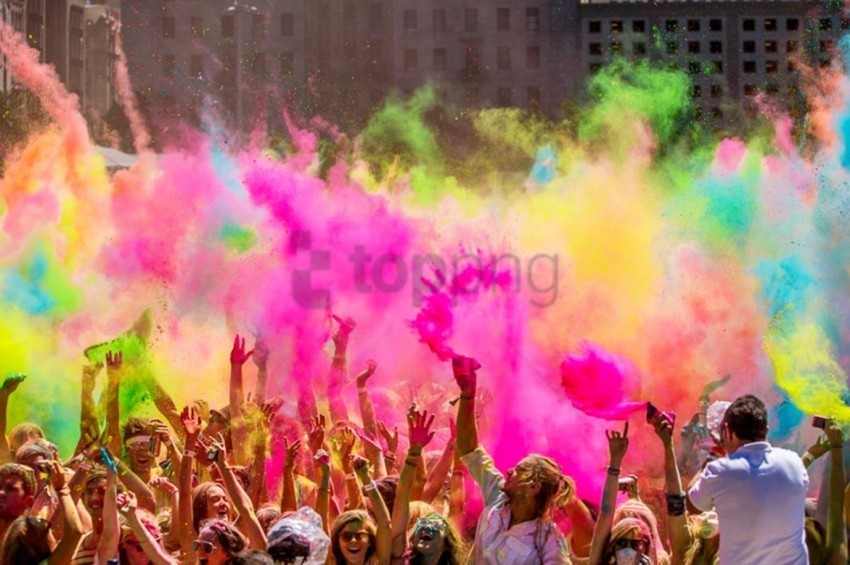 Holi Festival of Colors PNG Graphic Isolated with Transparency