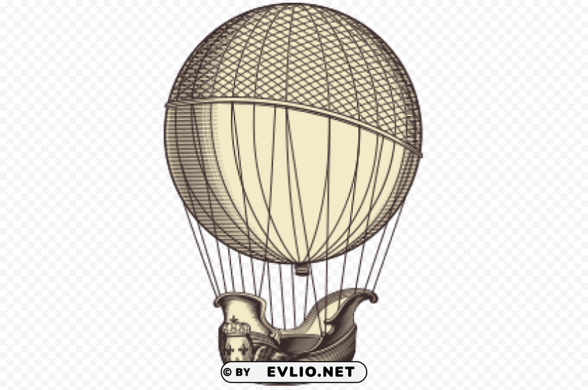 retro hot air balloon Isolated Element with Clear Background PNG