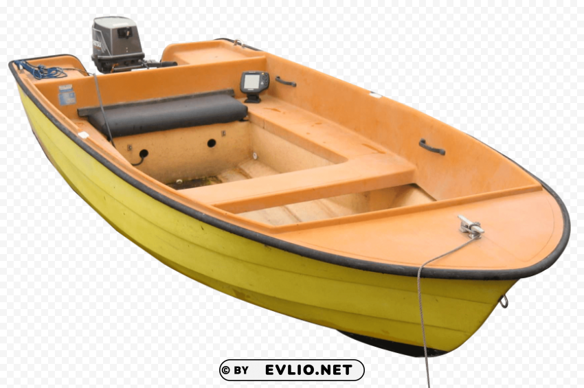 small fishing boat Isolated Element in Clear Transparent PNG