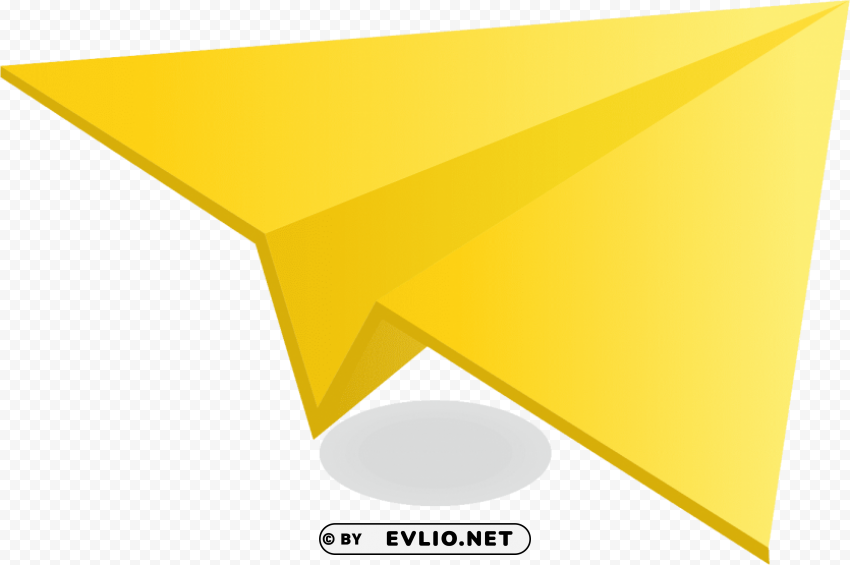 yellow paper plane PNG images with alpha channel diverse selection clipart png photo - c8188a14