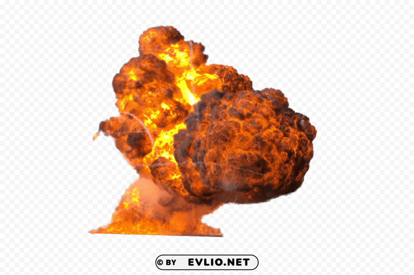 big explosion with fire and smoke Transparent PNG image free