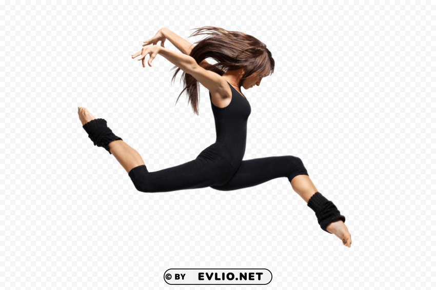 dancer side jump Transparent Background PNG Isolated Graphic