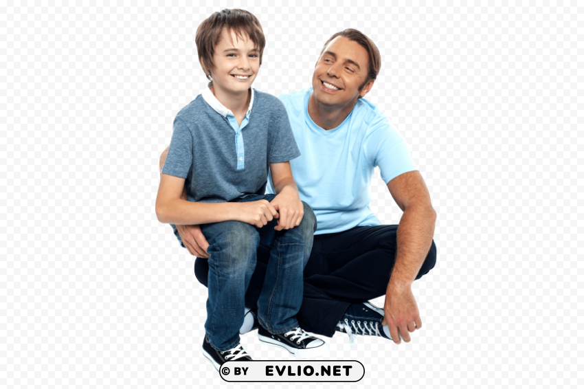 Transparent background PNG image of father and son Isolated Character with Transparent Background PNG - Image ID 27e4c0ca