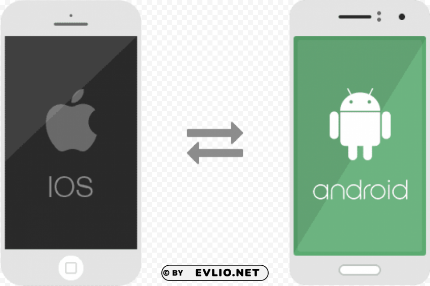 ios 12 vs android p Transparent background PNG stockpile assortment