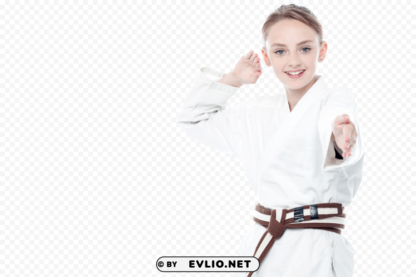 karate girl PNG transparent images for social media