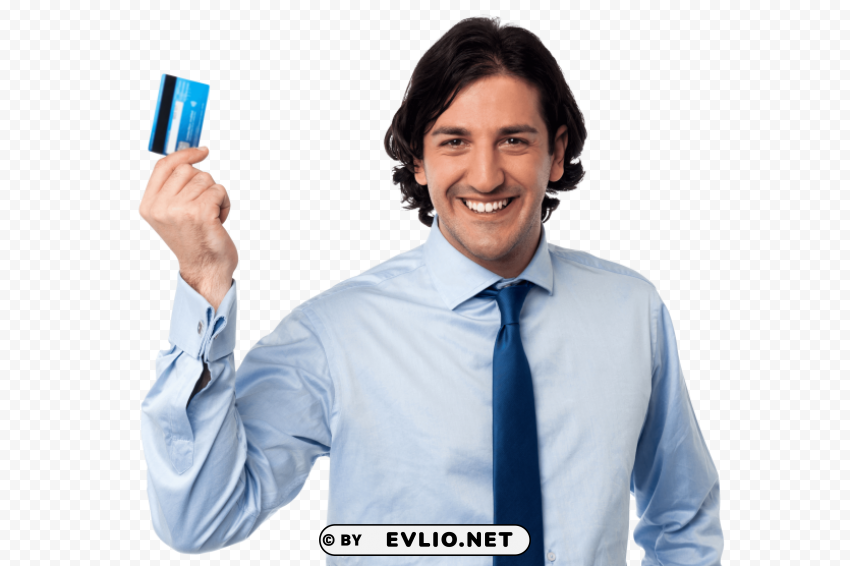 man holding credit card Free PNG download no background