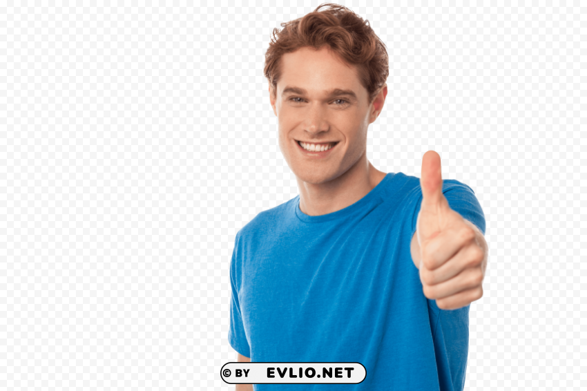 Transparent background PNG image of men pointing thumbs up PNG pics with alpha channel - Image ID 3b5ddd24