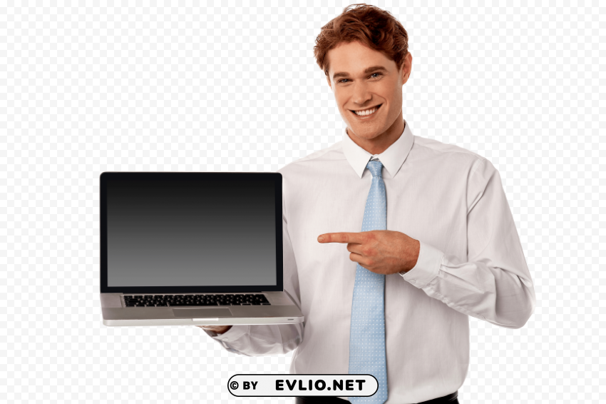 men with laptop PNG images with transparent layering