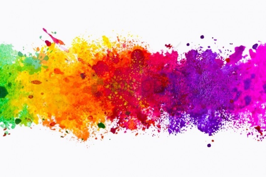 Neon Color Splash On White PNG Illustration Isolated On Transparent Backdrop