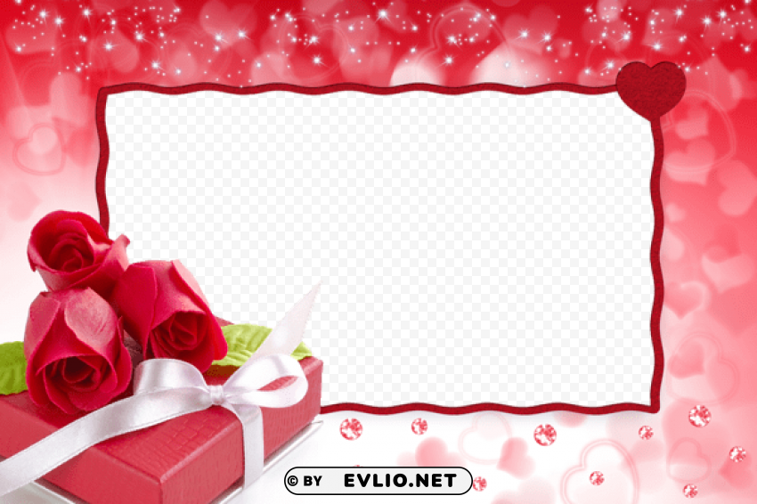 red roses with hearts and diamondsframe PNG images with no fees