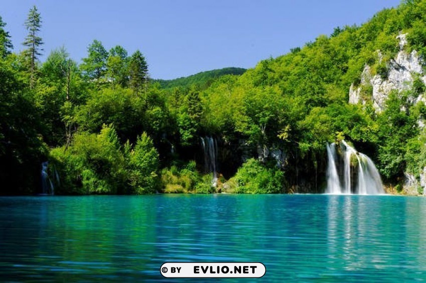 turquoise plitvice lake croatia wallpaper Transparent PNG Isolated Graphic with Clarity
