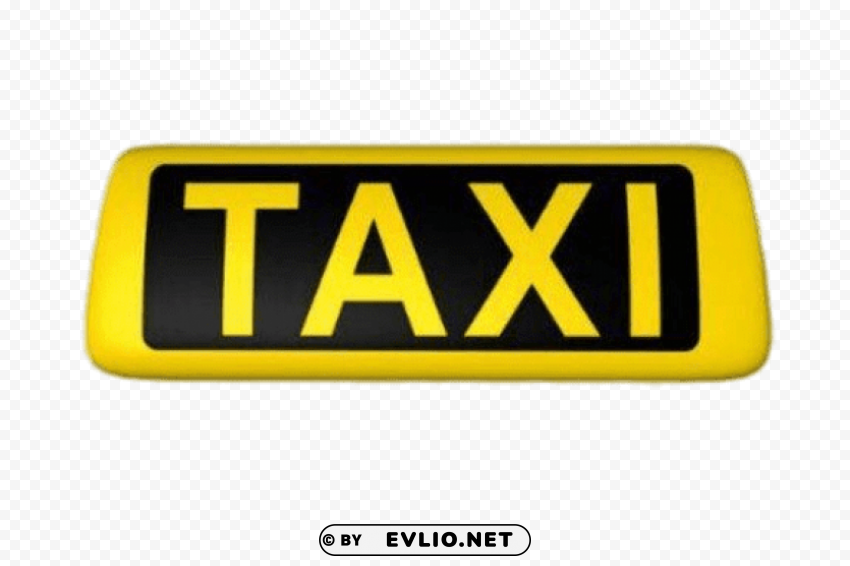 yellow taxi sign Transparent Background PNG Isolated Item