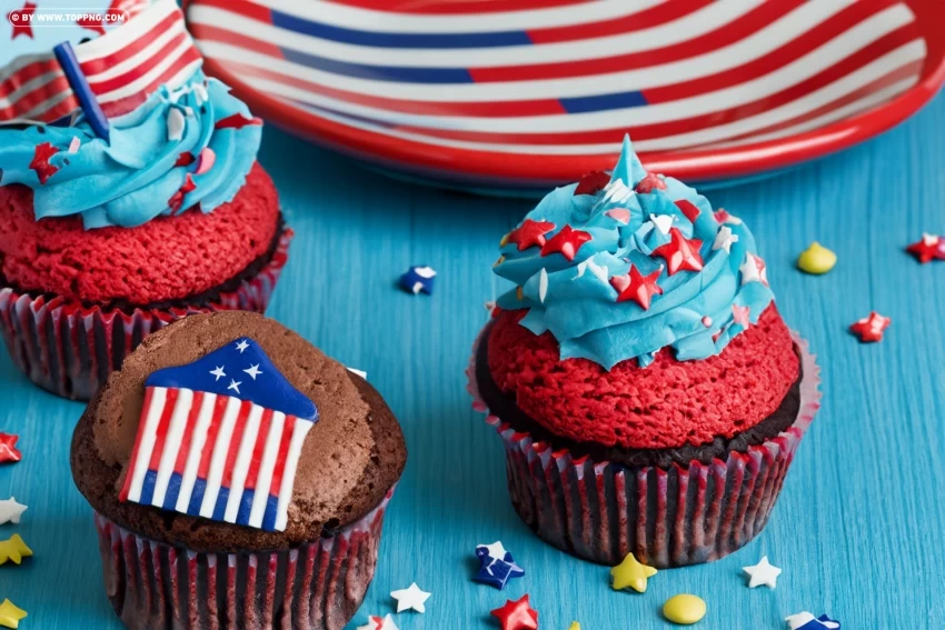 4th of July Cupcake Clipart Graphic High-quality PNG images with transparency - Image ID 87ca4910