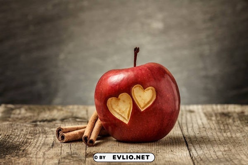 apple with hearts PNG files with transparent backdrop