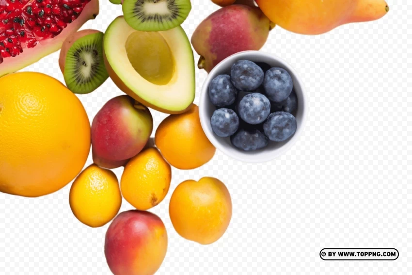 Assorted Natural Fruits Foods Fresh Fruits Isolated Graphic on Transparent PNG