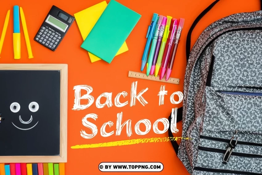 Back to School Artwork Green board Against Yellow ClearCut Background Isolated PNG Design