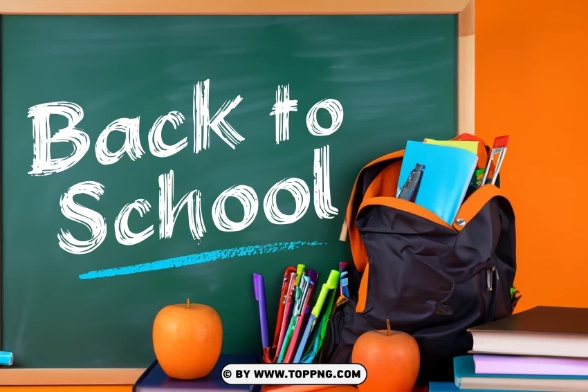 Back to School Visual Green board on a Vibrant Yellow Base ClearCut Background PNG Isolated Element