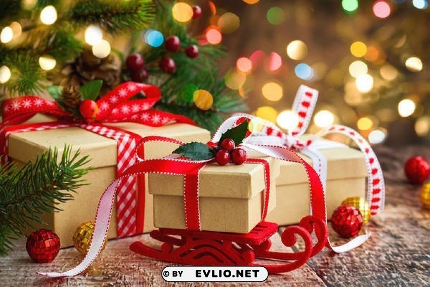 beautiful christmaswith gifts Clear background PNG images bulk