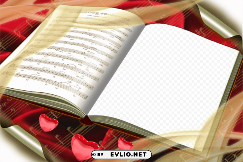 book frame romant PNG files with no backdrop pack