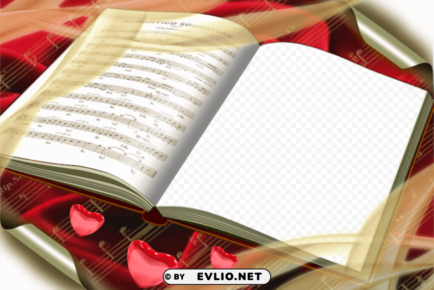 Book Frame Romant PNG Files With No Backdrop Pack