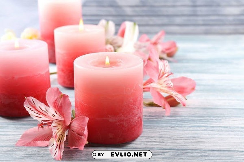 candles and flowers Transparent PNG Isolation of Item