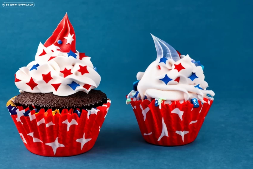 Celebrate Independence Day with 4th of July Cupcake Clipart High-resolution PNG images with transparency - Image ID 60b49103