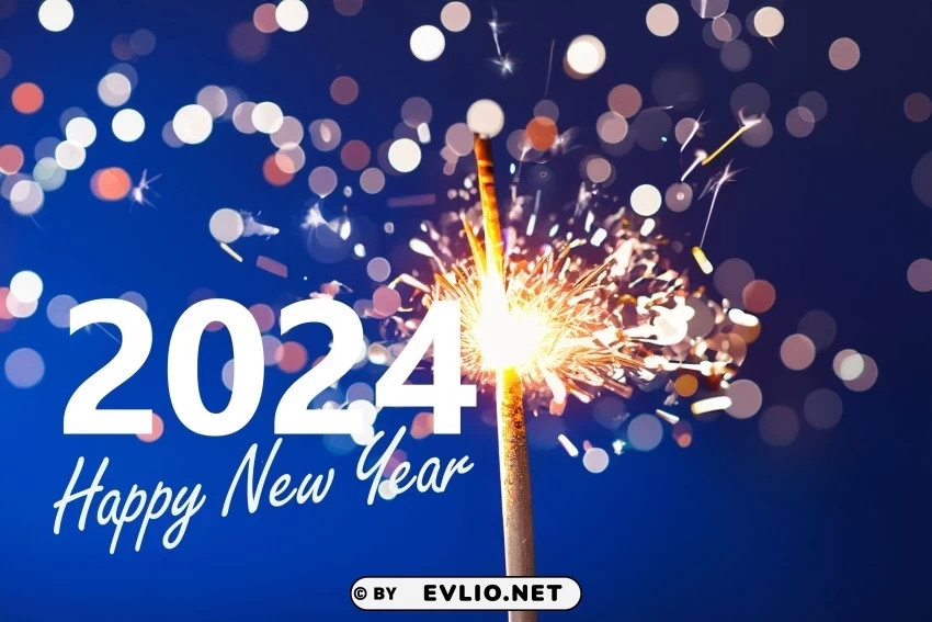 Celebrate 2024 High-Quality 4K Wallpaper with Sparklers and Bokeh - Image ID d3c6850e