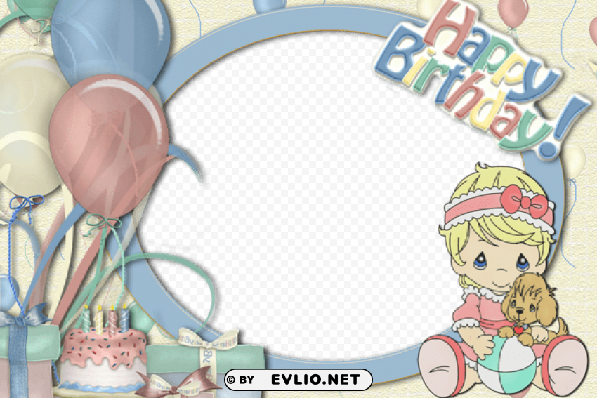 Children Frame Happy Birthday PNG Files With Transparent Elements Wide Collection