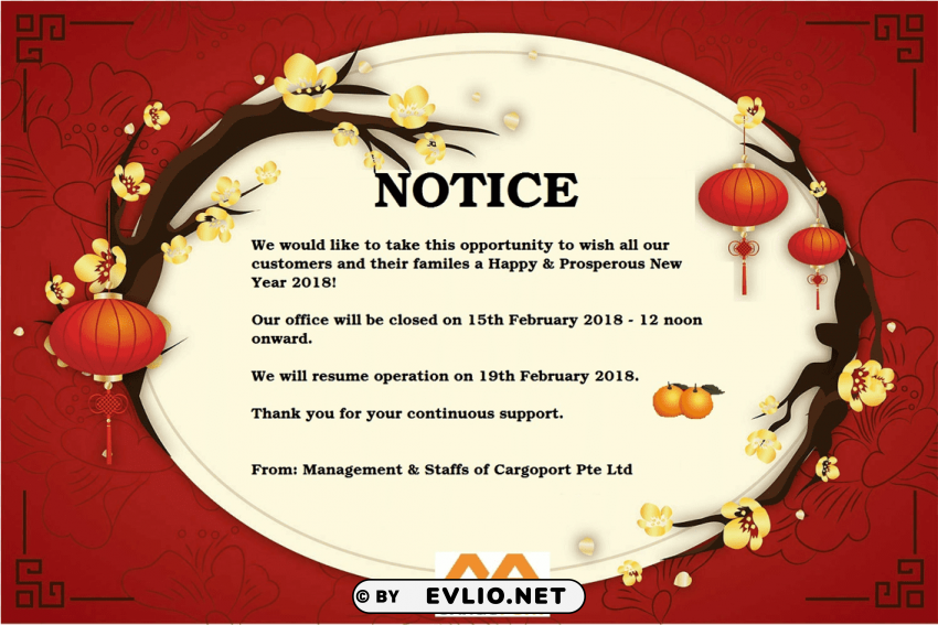 chinese new year happy chinese new year holiday - christmas and new year closing notice Transparent PNG Isolated Illustration