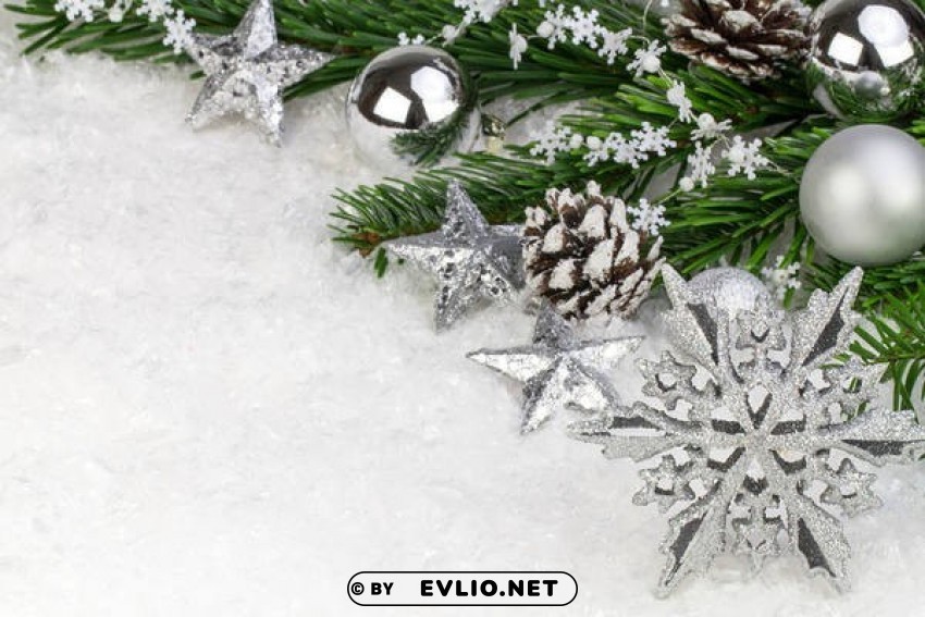 christmas decowith silver ornaments High-resolution transparent PNG files