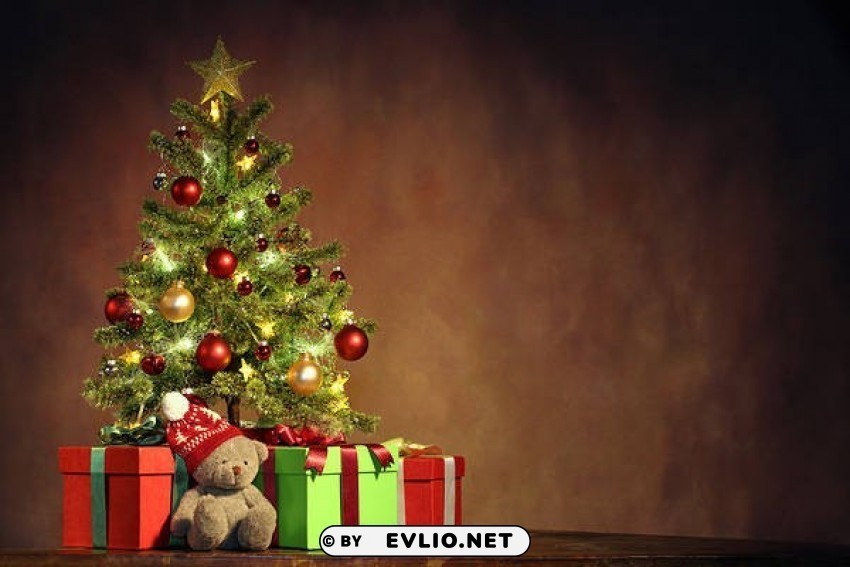 christmaswith christmas tree and teddy Clear PNG pictures bundle