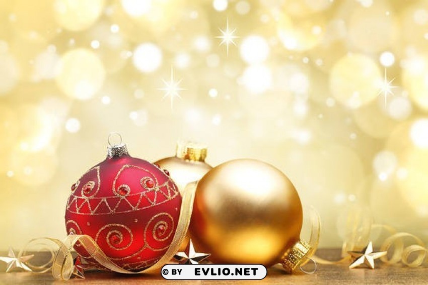 christmaswith red and gold ornaments Free PNG images with transparent layers
