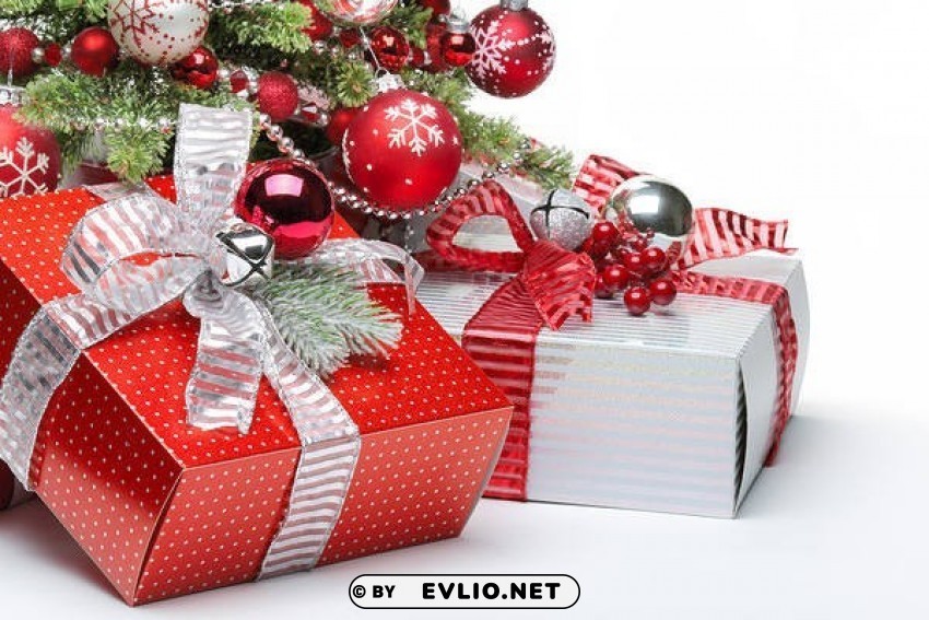 christmaswith red and white gifts High-resolution PNG images with transparency wide set