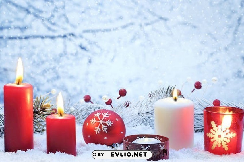 christmaswith red candles High-resolution transparent PNG images variety