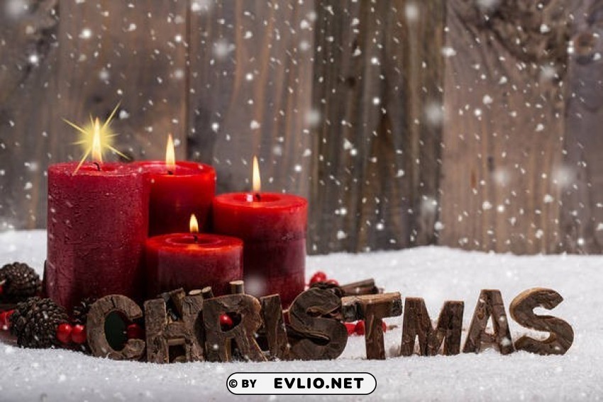 christmaswith red candles Isolated Subject in HighResolution PNG