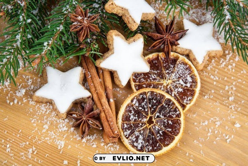 christmaswith star cookies HighResolution PNG Isolated on Transparent Background
