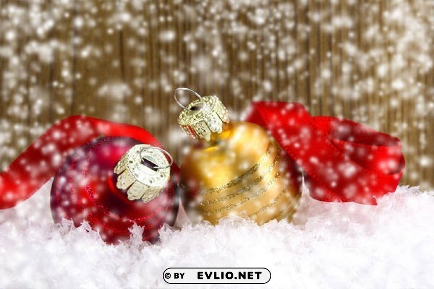 christmaswith yellow and red christmas balls Clear Background PNG Isolated Design