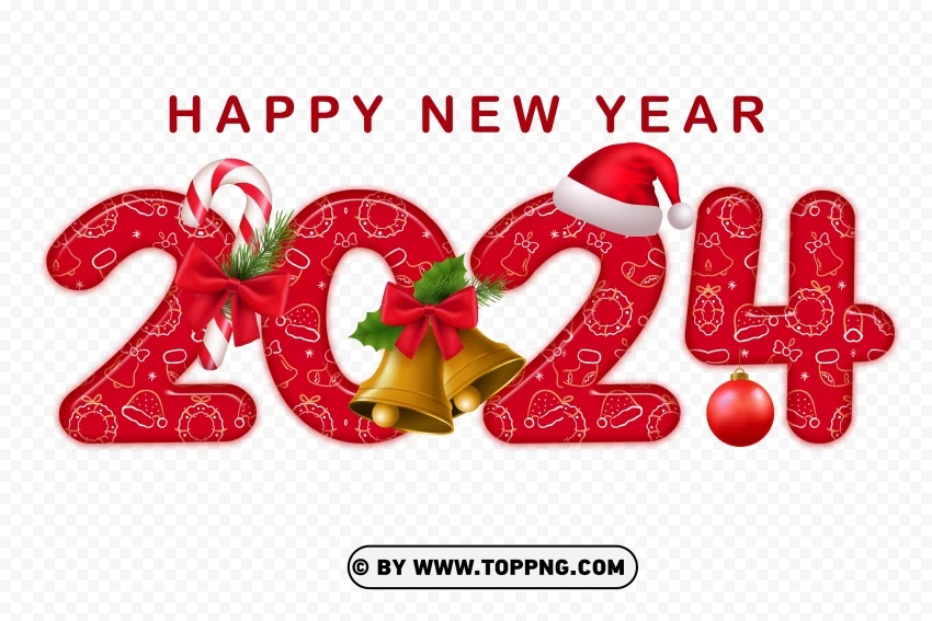 Clipart Images & for Happy New Year 2024 PNG file with alpha