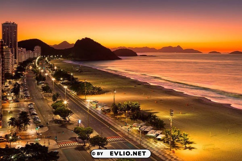 copacabana beach rio de janeiro brazil wallpaper PNG with clear background set
