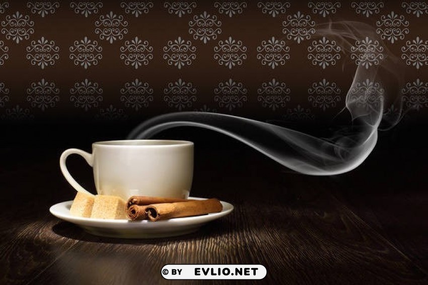 cup of coffee cinnamon and brown sugar PNG Image with Clear Isolation