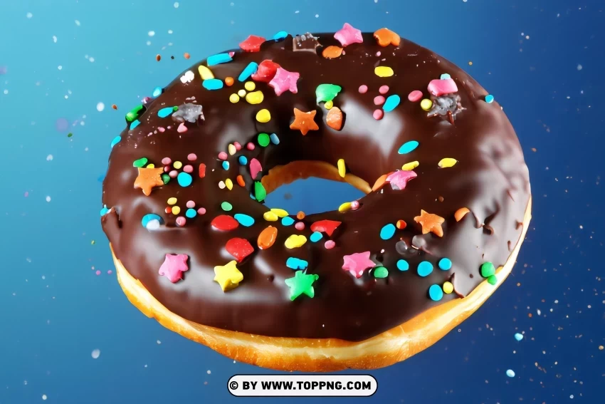 Donuts with sprinkles Photo Clear Background PNG Isolated Design
