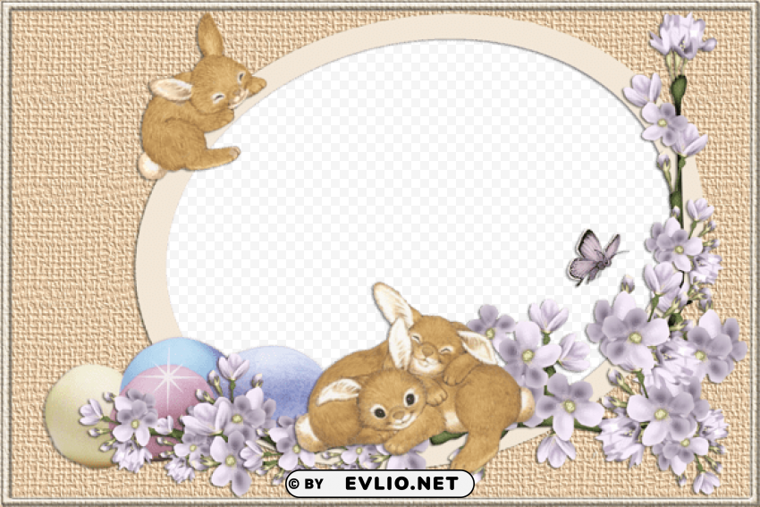 Easter Bunniesframe Transparent PNG Images For Printing