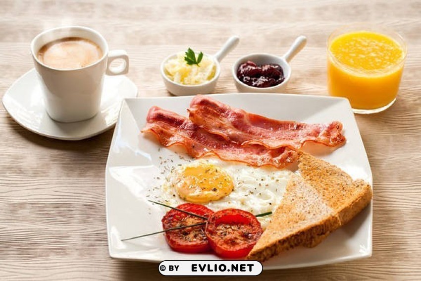 English Breakfast With Bacon PNG Images No Background