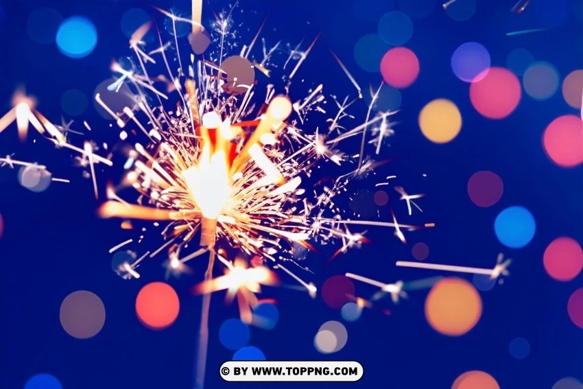 Enhance Your Celebration HD Image of Sparklers and Bokeh Lights PNG images with alpha transparency diverse set