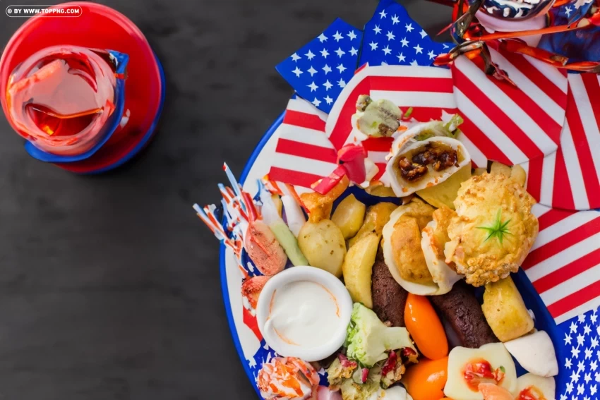 Festive 4th of July Food and Dessert Free PNG images with transparent backgrounds