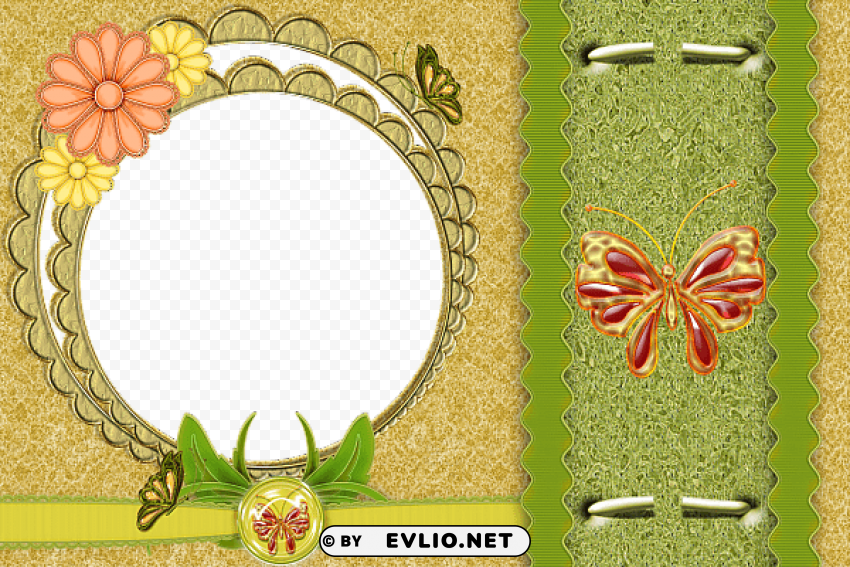 floral frame PNG transparent images for social media